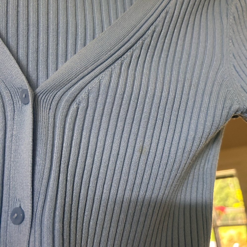 H&M - Light Blue Ribbed Cardigan - Picture 2 of 6